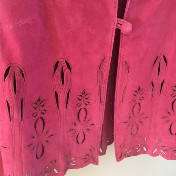 ☃️ Pink Suede Jacket Top Size M - Picture 6 of 13